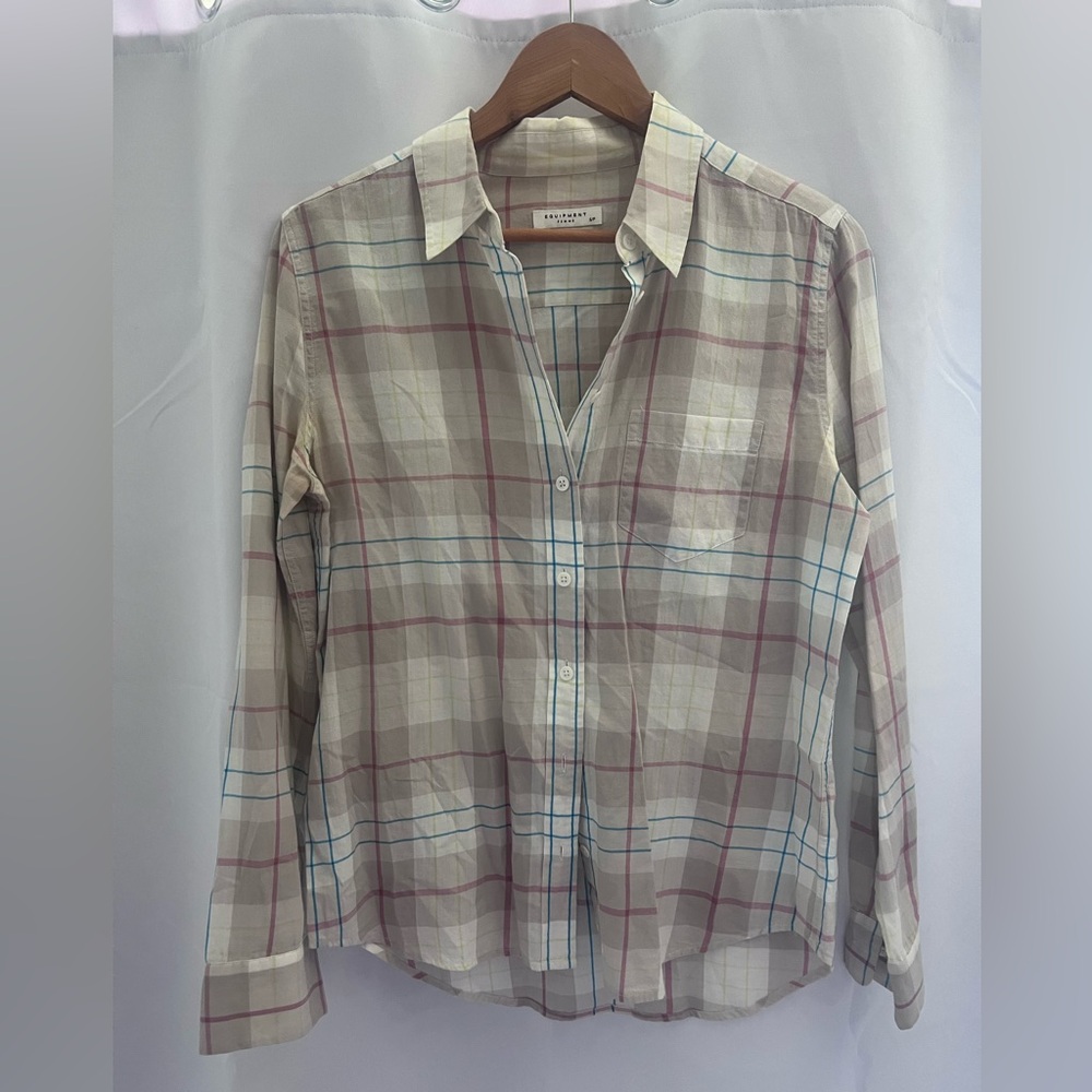 Equipment plaid button down shirt size small